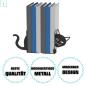 Preview: Innbee® Buchstütze Schwarz Katze Bücherhalter Ständer Metall Bücherregal Book