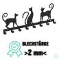 Preview: Innbee® Schlüsselanhänger schwarz aus Metall Katze Flur Schlüssel Bügel Wand Cat