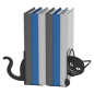 Preview: Innbee® Buchstütze Schwarz Katze Bücherhalter Ständer Metall Bücherregal Book