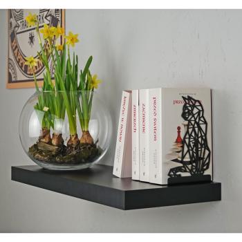 Innbee® Buchstütze Schwarz Katze Bücherhalter Ständer Metall Bücher Regal Book