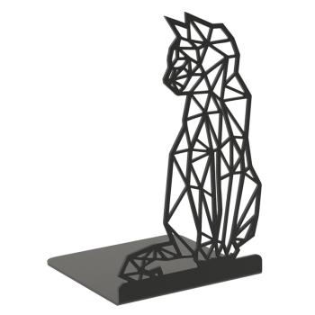 Innbee® Buchstütze Schwarz Katze Bücherhalter Ständer Metall Bücher Regal Book