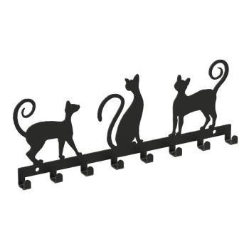 Innbee® Schlüsselanhänger schwarz aus Metall Katze Flur Schlüssel Bügel Wand Cat