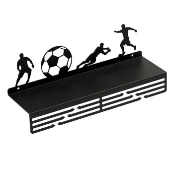 Innbee® Medaillenhalter Fußball Medaillenaufhänger Regal Stahl Schwarz Pokale