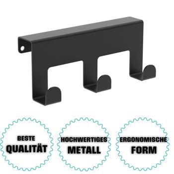 Innbee® Schubladentürhaken Türhaken Schwarz Haken Metall Hakenleiste Küche Regal