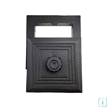 Innbee® Revisionstür 170x165 mm Backofentür Gusseisen Räucherei Ofentür Aschetür