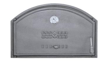 Innbee® Backofentür 700x460 Gusseisentür mit einem Thermometer für Kamin Ofen Grill Holzofen Backofen In-1303