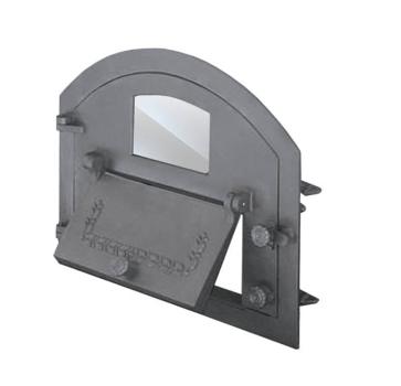 Innbee® Backofentür 610x480 Gusseisentür für Pizzaofen mit Hitzebeständiges Glas In-2205