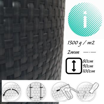 Innbee® Höhe 90cm Balkonverkleidung Balkonbespannung Sichtschutz Balkon PE-Rattanoptik 17,99€/m2