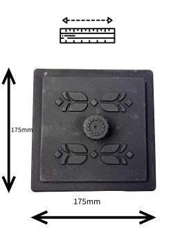 Innbee® Revisionstür Gußeisen 175x175mm Gusseisen Kacheltür Backofentür Schwarz