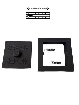 Innbee® Revisionstür Gußeisen 175x175mm Gusseisen Kacheltür Backofentür Schwarz