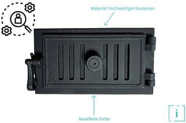 Innbee® Revisionstür Gußeisen 340 x 190 Gusseisen Kacheltür Backofentür Schwarz