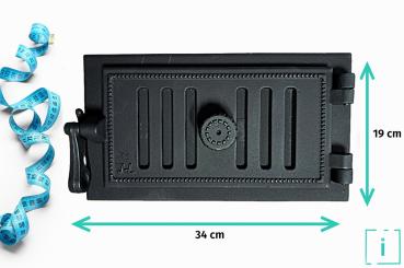 Innbee® Revisionstür Gußeisen 340 x 190 Gusseisen Kacheltür Backofentür Schwarz