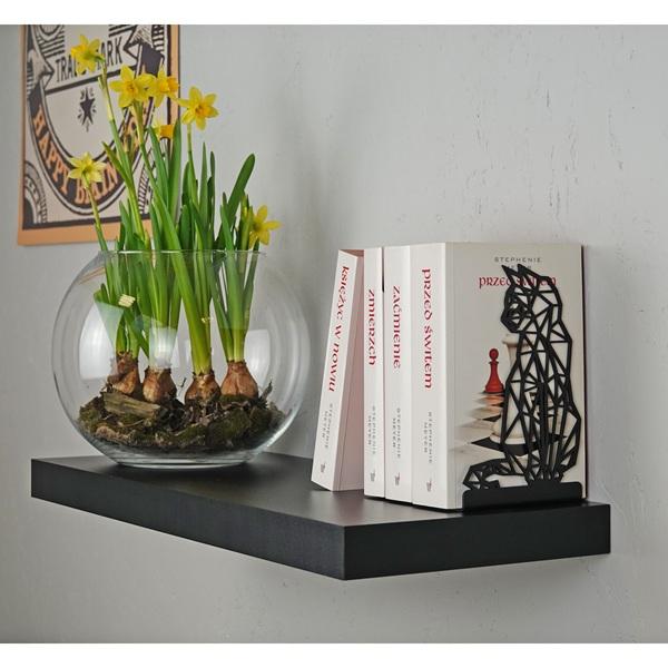 Innbee® Buchstütze Schwarz Katze Bücherhalter Ständer Metall Bücher Regal Book