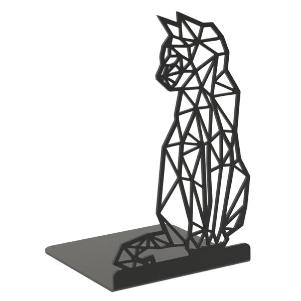 Innbee® Buchstütze Schwarz Katze Bücherhalter Ständer Metall Bücher Regal Book
