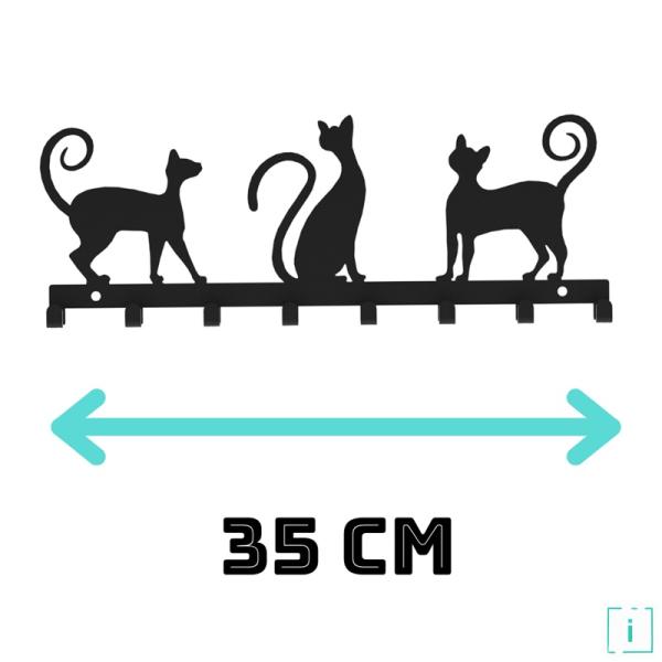 Innbee® Schlüsselanhänger schwarz aus Metall Katze Flur Schlüssel Bügel Wand Cat