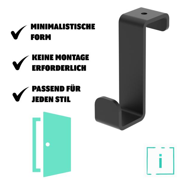 Innbee® Türhaken Kleiderhaken Türgarderobe Tür Haken Metall Hakenleiste Schwarz