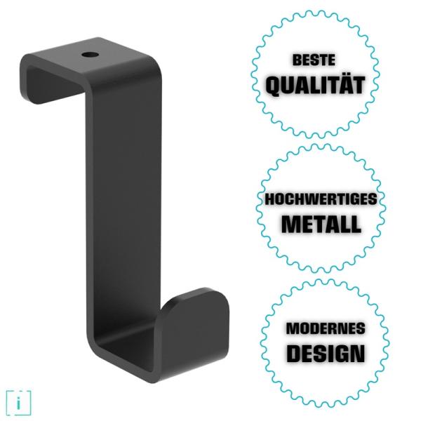 Innbee® Türhaken Kleiderhaken Türgarderobe Tür Haken Metall Hakenleiste Schwarz