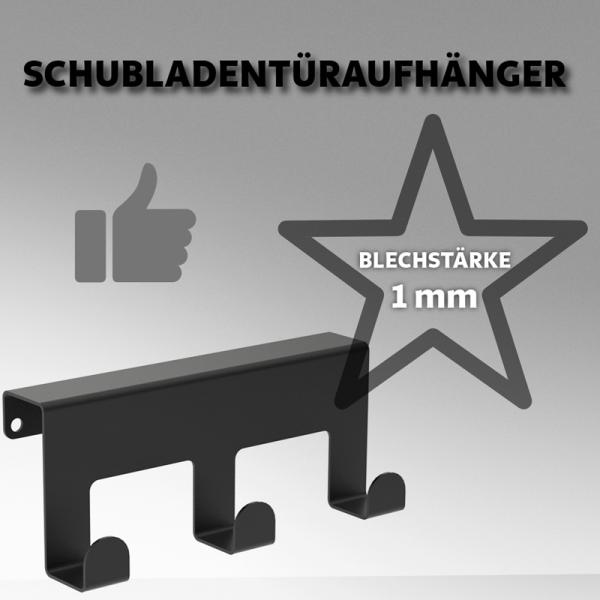 Innbee® Schubladentürhaken Türhaken Schwarz Haken Metall Hakenleiste Küche Regal