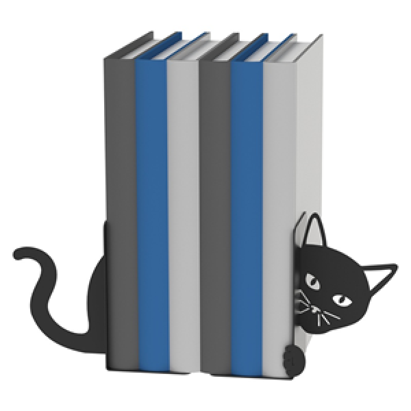 Innbee® Buchstütze Schwarz Katze Bücherhalter Ständer Metall Bücherregal Book