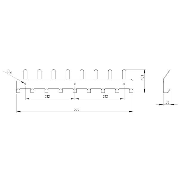 Innbee® Hakenleiste Garderobenhaken Wandhaken Kleiderhaken Haken Schwarz Black