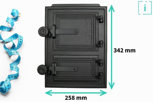 Innbee® Revisionstür 342x258 Backofentür Gusseisen Räucherei Ofentür Kacheltür