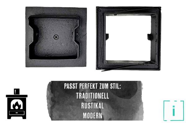 Innbee® Revisionstür 170x165 mm Backofentür Gusseisen Räucherei Ofentür Aschetür
