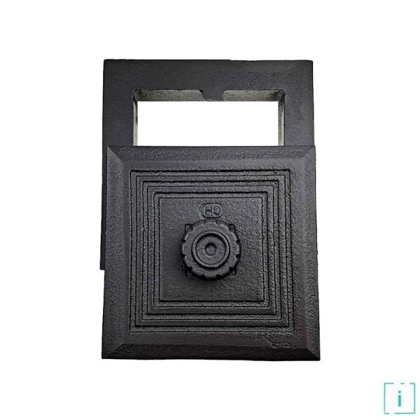 Innbee® Revisionstür 170x165 mm Backofentür Gusseisen Räucherei Ofentür Aschetür
