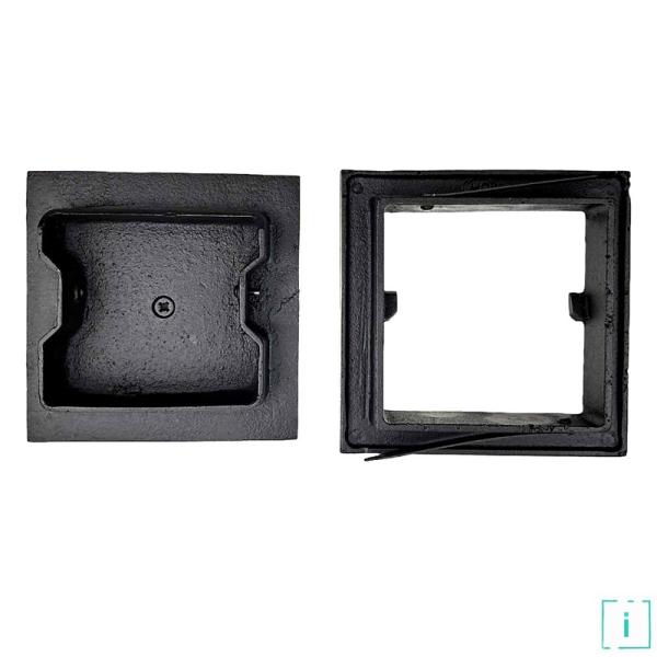 Innbee® Revisionstür 170x165 mm Backofentür Gusseisen Räucherei Ofentür Aschetür