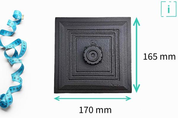 Innbee® Revisionstür 170x165 mm Backofentür Gusseisen Räucherei Ofentür Aschetür