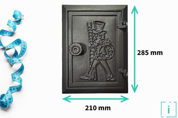 Innbee® Revisionstür 285x210 mm Backofentür Gusseisen Räucherei Ofentür Aschetür