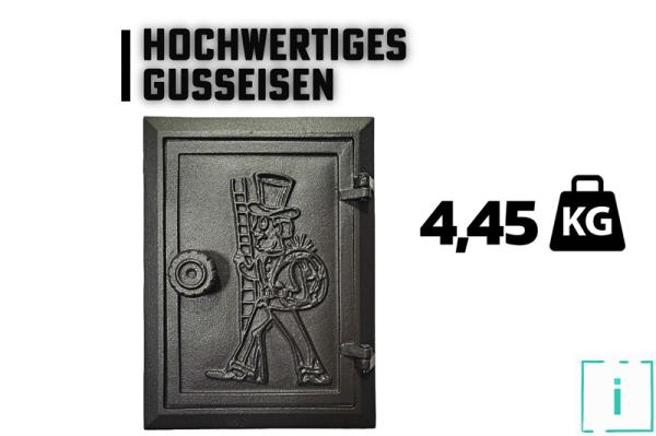 Innbee® Revisionstür 285x210 mm Backofentür Gusseisen Räucherei Ofentür Aschetür