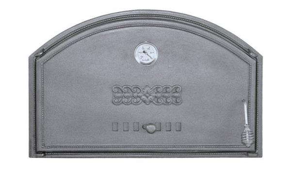 Innbee® Backofentür 700x460 Gusseisentür mit einem Thermometer für Kamin Ofen Grill Holzofen Backofen In-1303