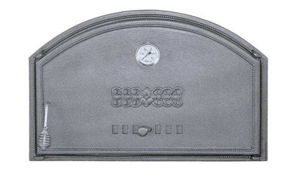 Innbee® Backofentür 700x460 Gusseisentür mit einem Thermometer für Kamin Ofen Grill Holzofen Backofen In-1304