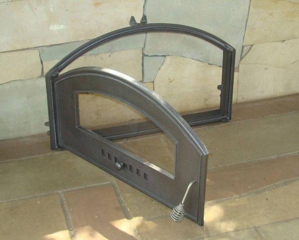 Innbee® Backofentür 700x460 Gusseisentür Hitzebeständiges Glas für Kamin Ofen Grill Holzofen Backofen In-1305