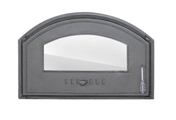 Innbee® Backofentür 700x460 Gusseisentür Hitzebeständiges Glas für Kamin Ofen Grill Holzofen Backofen In-1305