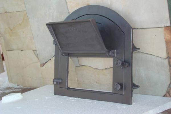 Innbee® Backofentür 610x480 Gusseisentür für Pizzaofen mit einem Thermometer In-2203