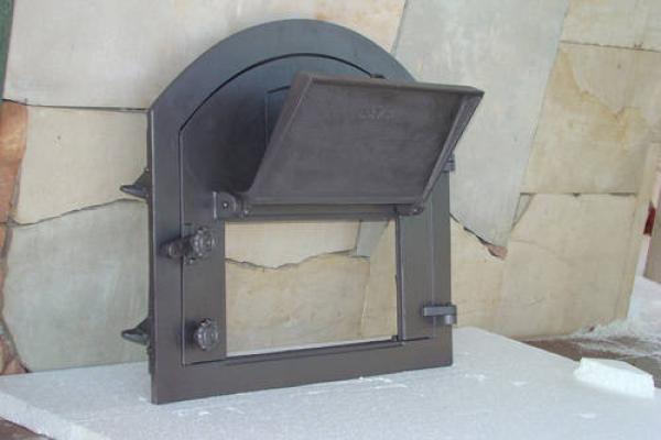 Innbee® Backofentür 610x480 Gusseisentür für Pizzaofen mit einem Thermometer In-2204