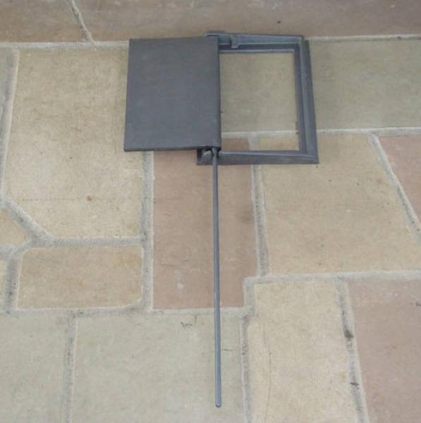 Innbee® Gusseisen Luftregulierung 770mm x 295mm x 205mm – Rauchklappe zur Regulierung des Abgasstroms für Kamin und Ofen Drehbar In-2704