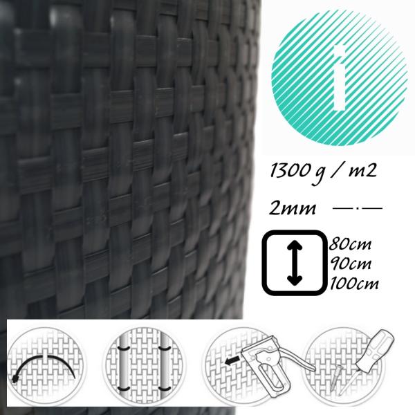 Innbee® Höhe 90cm Balkonverkleidung Balkonbespannung Sichtschutz Balkon PE-Rattanoptik 17,99€/m2