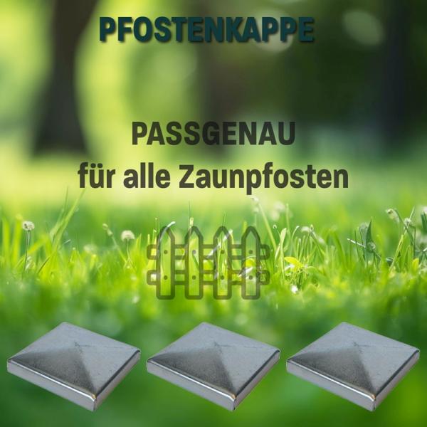 Innbee® 10 x Pfostenkappe 40x40 Zaun Kappe Stahl Konisch Deckel Zink Abdeckkappe