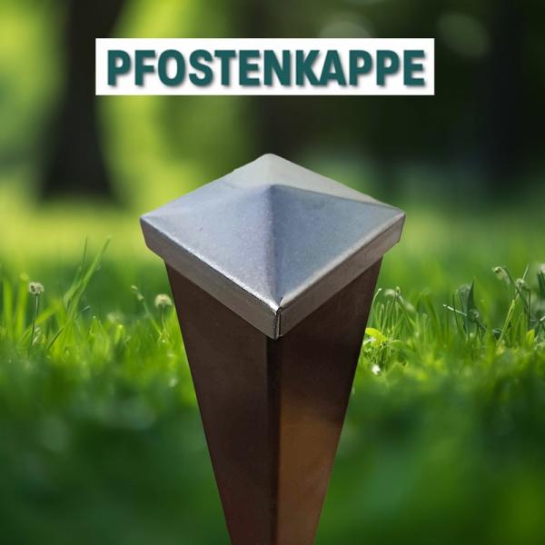 Innbee® 10 x Pfostenkappe 40x40 Zaun Kappe Stahl Konisch Deckel Zink Abdeckkappe