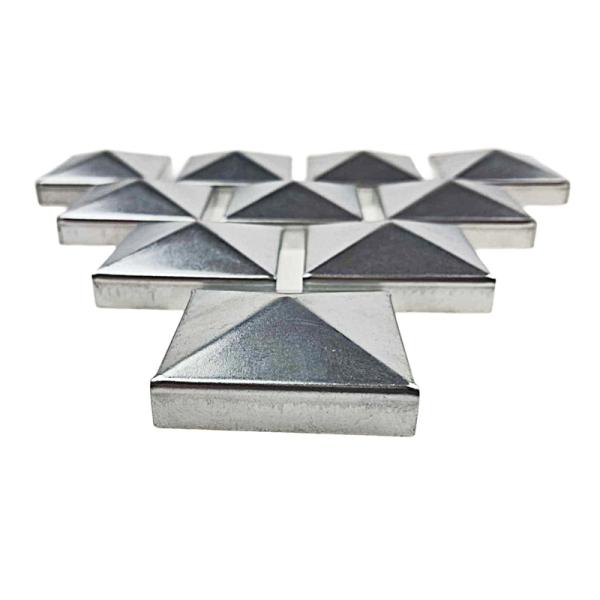 Innbee® 10 x Pfostenkappe 40x40 Zaun Kappe Stahl Konisch Deckel Zink Abdeckkappe