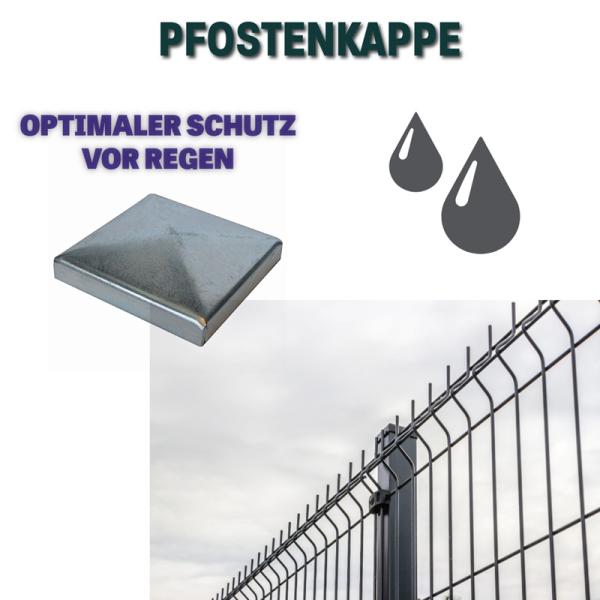 Innbee® 10 x Pfostenkappe 40x40 Zaun Kappe Stahl Konisch Deckel Zink Abdeckkappe