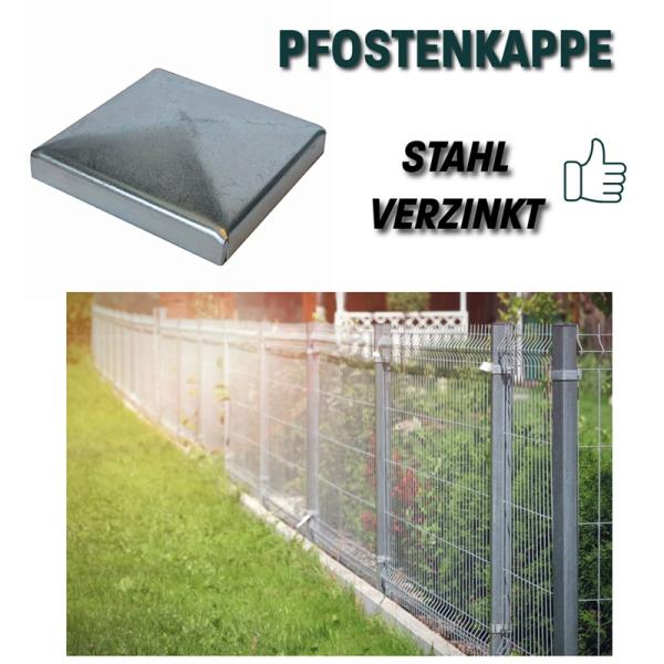 Innbee® 10 x Pfostenkappe 40x40 Zaun Kappe Stahl Konisch Deckel Zink Abdeckkappe