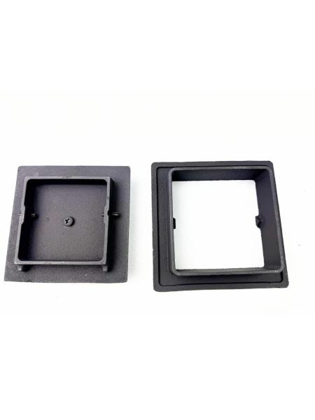 Innbee® Revisionstür Gußeisen 175x175mm Gusseisen Kacheltür Backofentür Schwarz