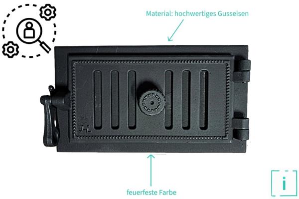 Innbee® Revisionstür Gußeisen 340 x 190 Gusseisen Kacheltür Backofentür Schwarz
