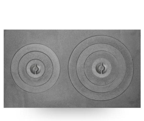 Ofenplatte aus Gusseisen, mit Herdrings Ofenringe 520x900mm